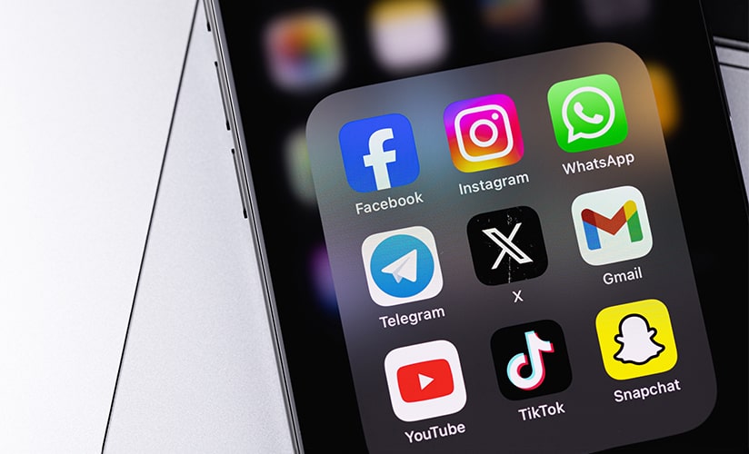 Social-Media-Apps auf einem Smartphone