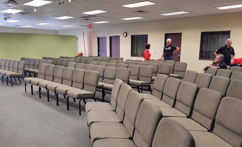 Indoor church seating