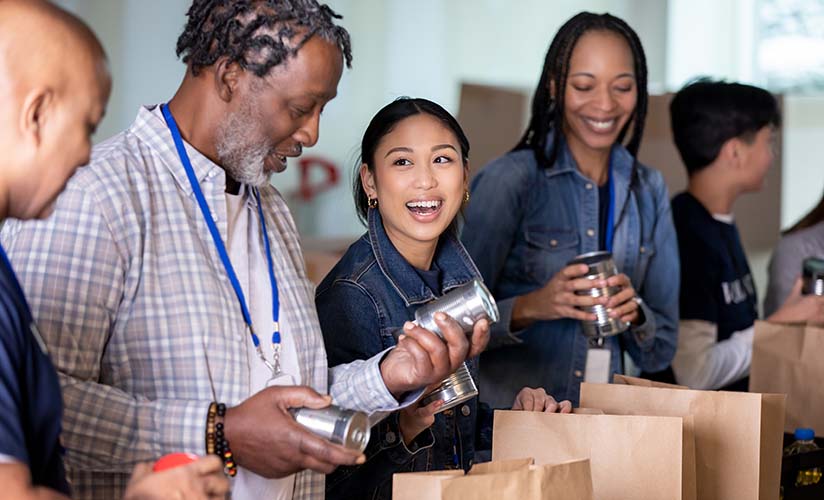 Group of volunteers at a service event