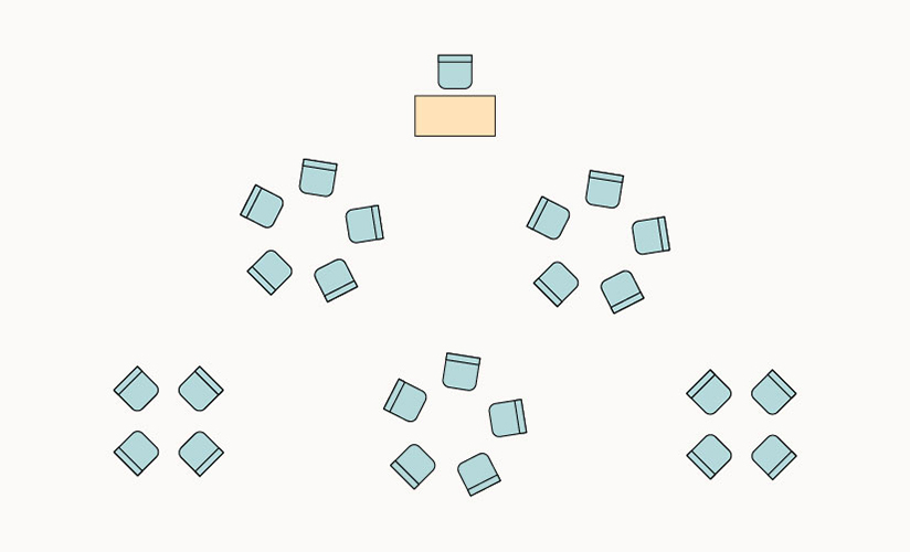 Small cluster of chairs for a more discussion-based lesson